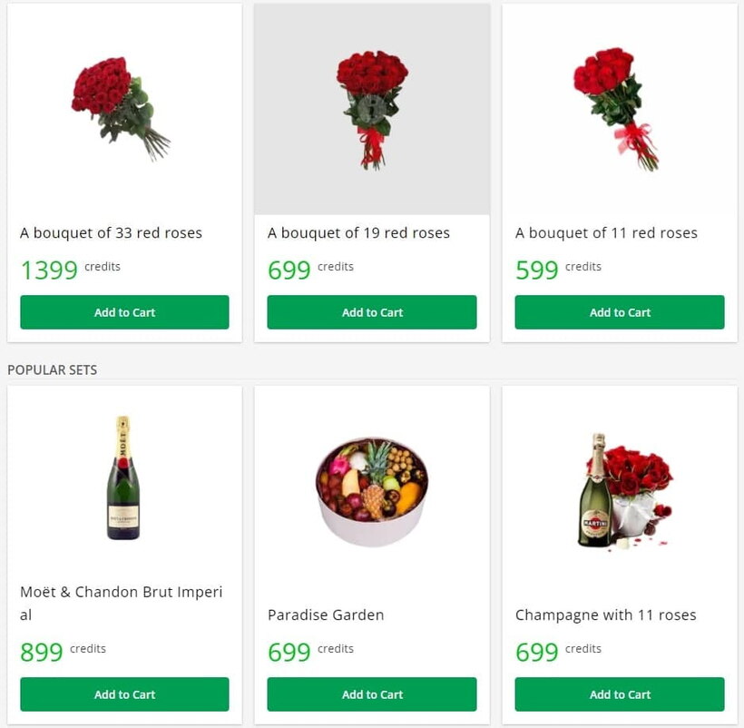 Flowers and gifts on LoverWhirl
